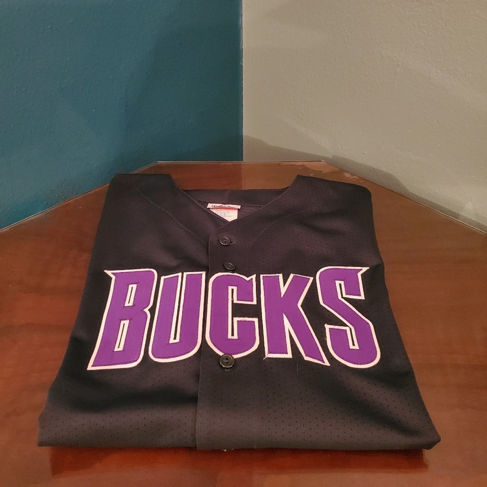 Milwaukee Bucks Baseball style Jersey green/purp